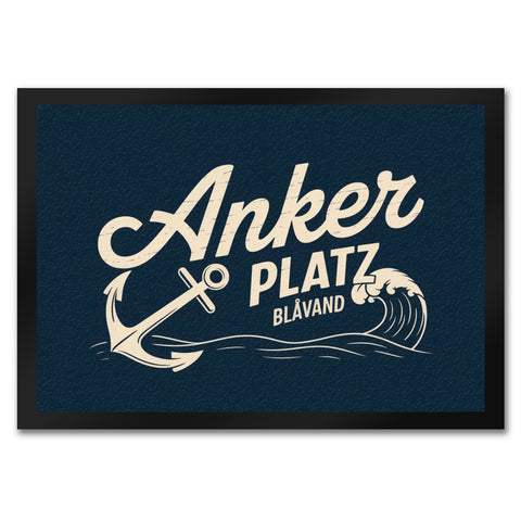 Anker Platz Blåvand Fußmatte in 35x50 cm mit Vintage-Nautik-Design
