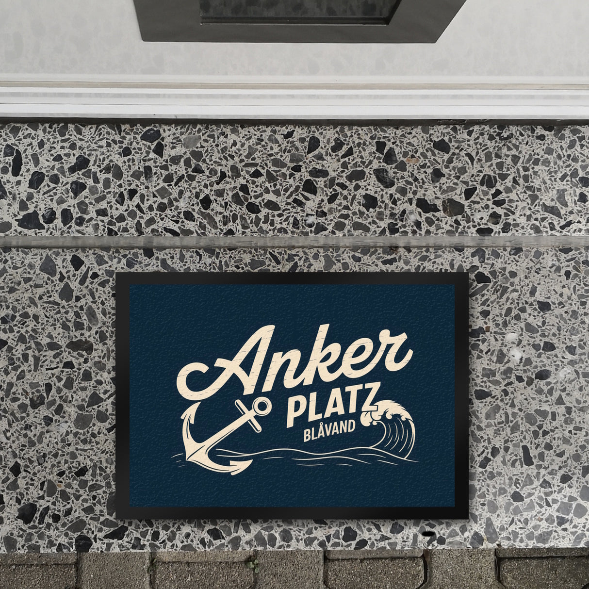 Anker Platz Blåvand Fußmatte in 35x50 cm mit Vintage-Nautik-Design