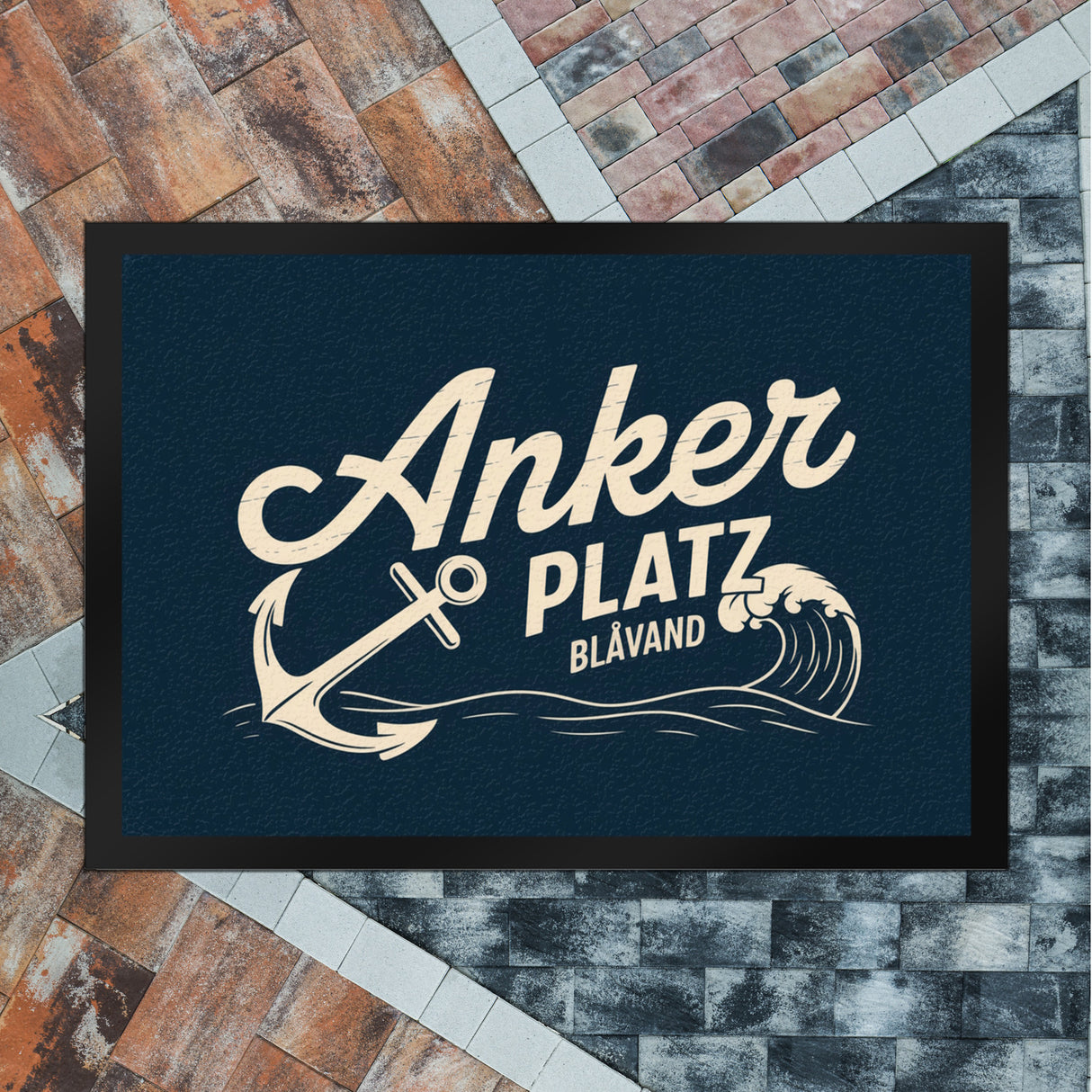 Anker Platz Blåvand Fußmatte in 35x50 cm mit Vintage-Nautik-Design