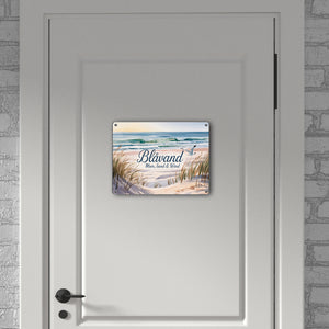 Blåvand – Meer, Sand & Wind Metallschild in 15x20 cm mit Möwe für Dänemark-Fans