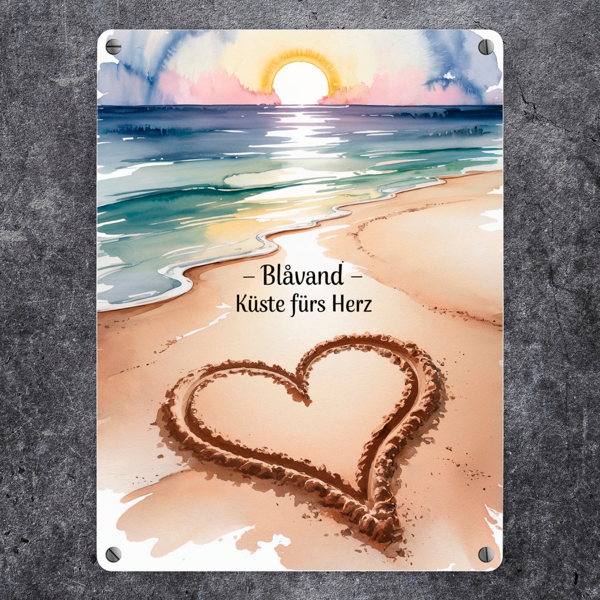 Blåvand – Küste fürs Herz Metallschild in 15x20 cm