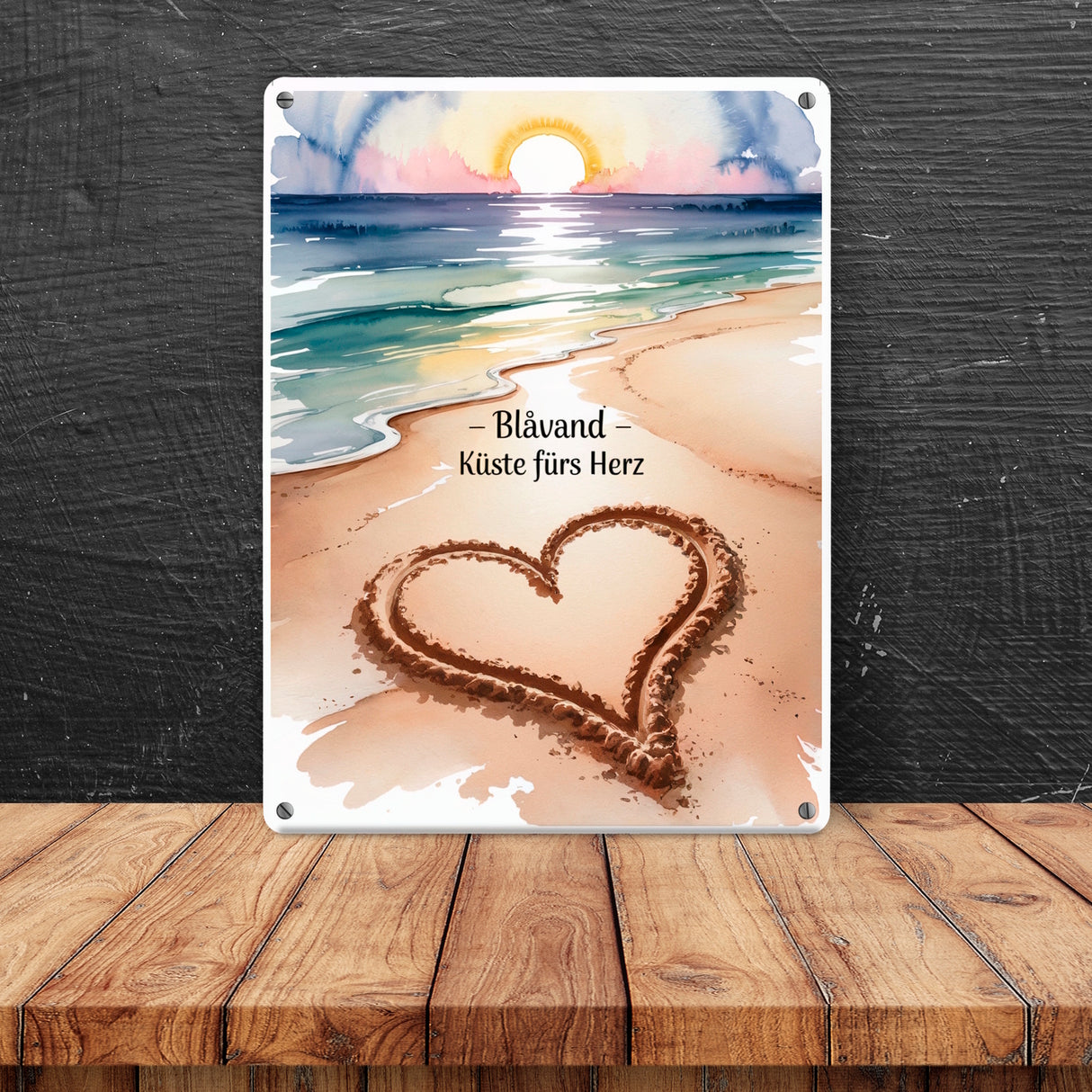 Blåvand – Küste fürs Herz Metallschild in 15x20 cm