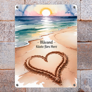 Blåvand – Küste fürs Herz Metallschild in 15x20 cm