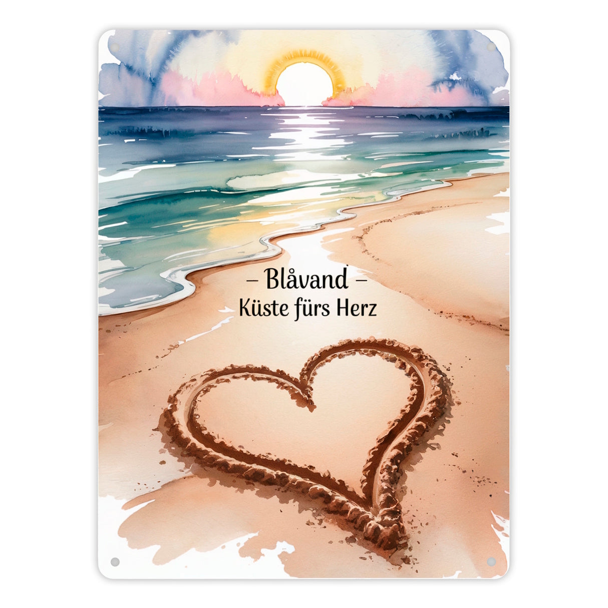 Blåvand – Küste fürs Herz Metallschild in 15x20 cm