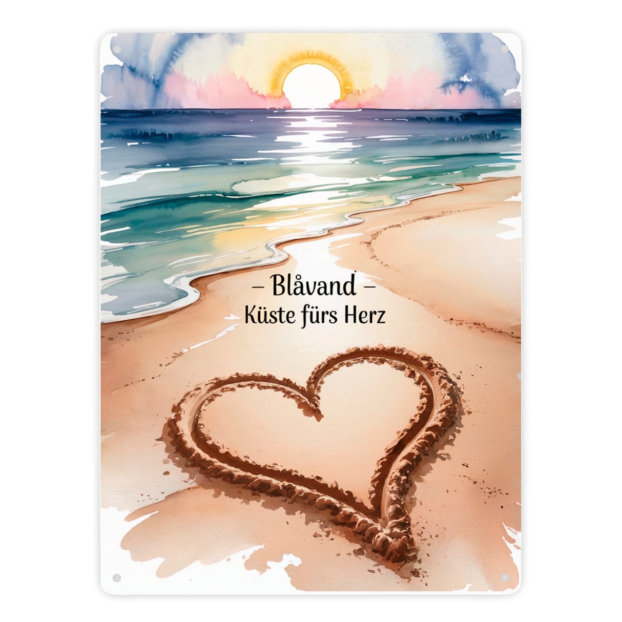Blåvand – Küste fürs Herz Metallschild in 15x20 cm