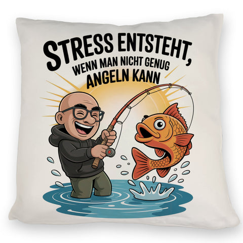 Fröhlicher Angler Spruch Kissen für Angelfans