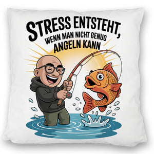Fröhlicher Angler Spruch Kissen für Angelfans