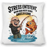 Fröhlicher Angler Spruch Kissen für Angelfans