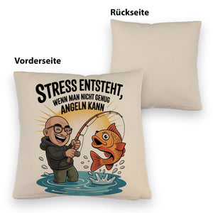 Fröhlicher Angler Spruch Kissen für Angelfans
