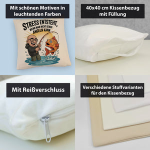 Fröhlicher Angler Spruch Kissen für Angelfans