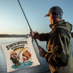 Fröhlicher Angler Spruch Kissen für Angelfans