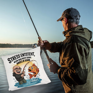 Fröhlicher Angler Spruch Kissen für Angelfans