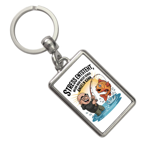 Fröhlicher Angler Spruch Schlüsselanhänger für Angelfans
