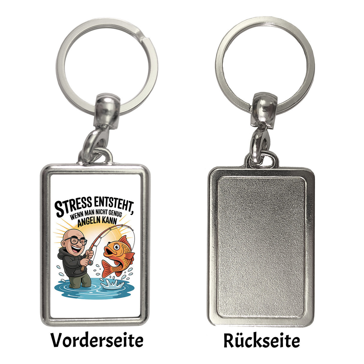 Fröhlicher Angler Spruch Schlüsselanhänger für Angelfans