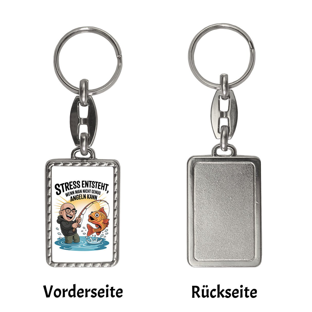 Fröhlicher Angler Spruch Schlüsselanhänger für Angelfans