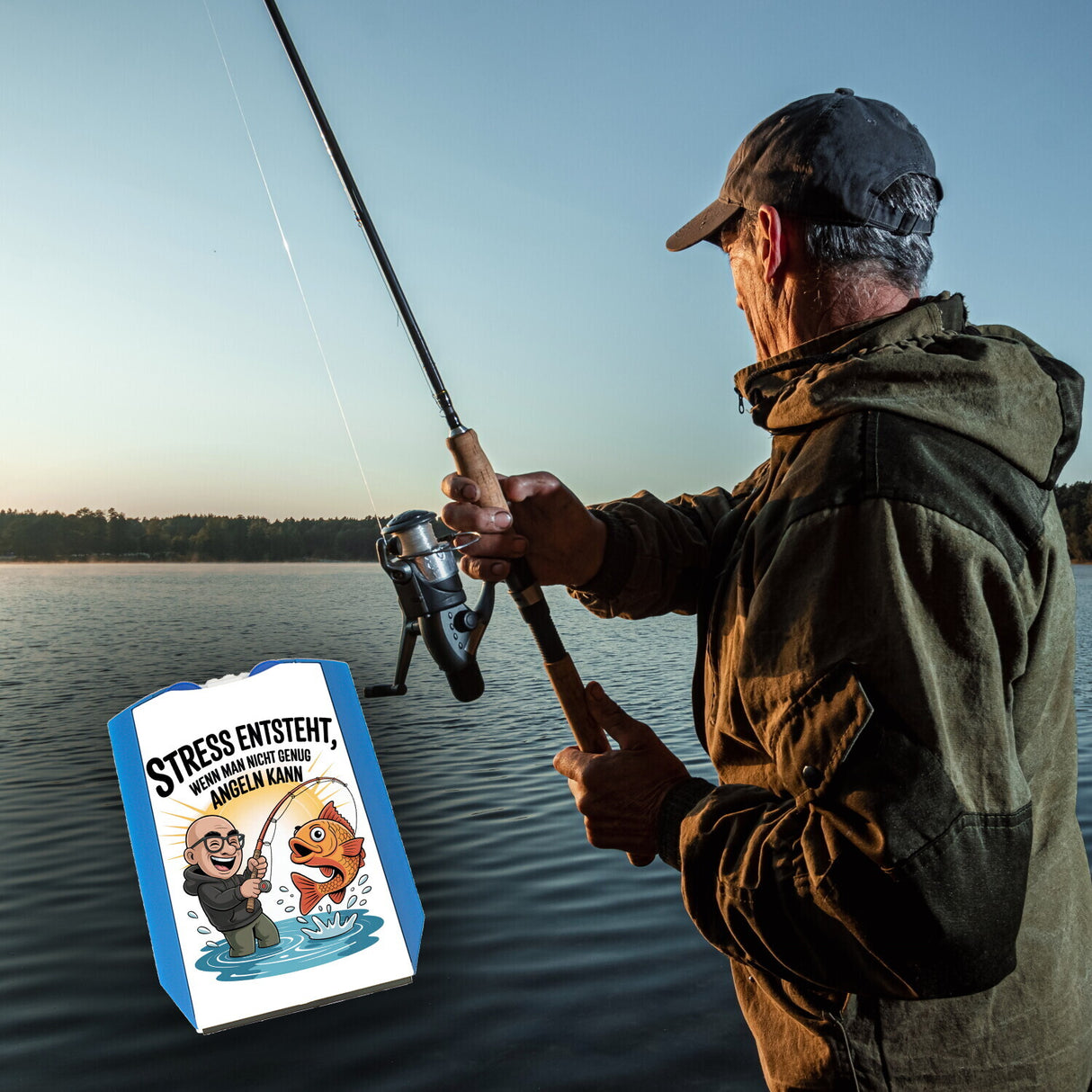 Fröhlicher Angler Spruch Parkscheibe für Angelfans