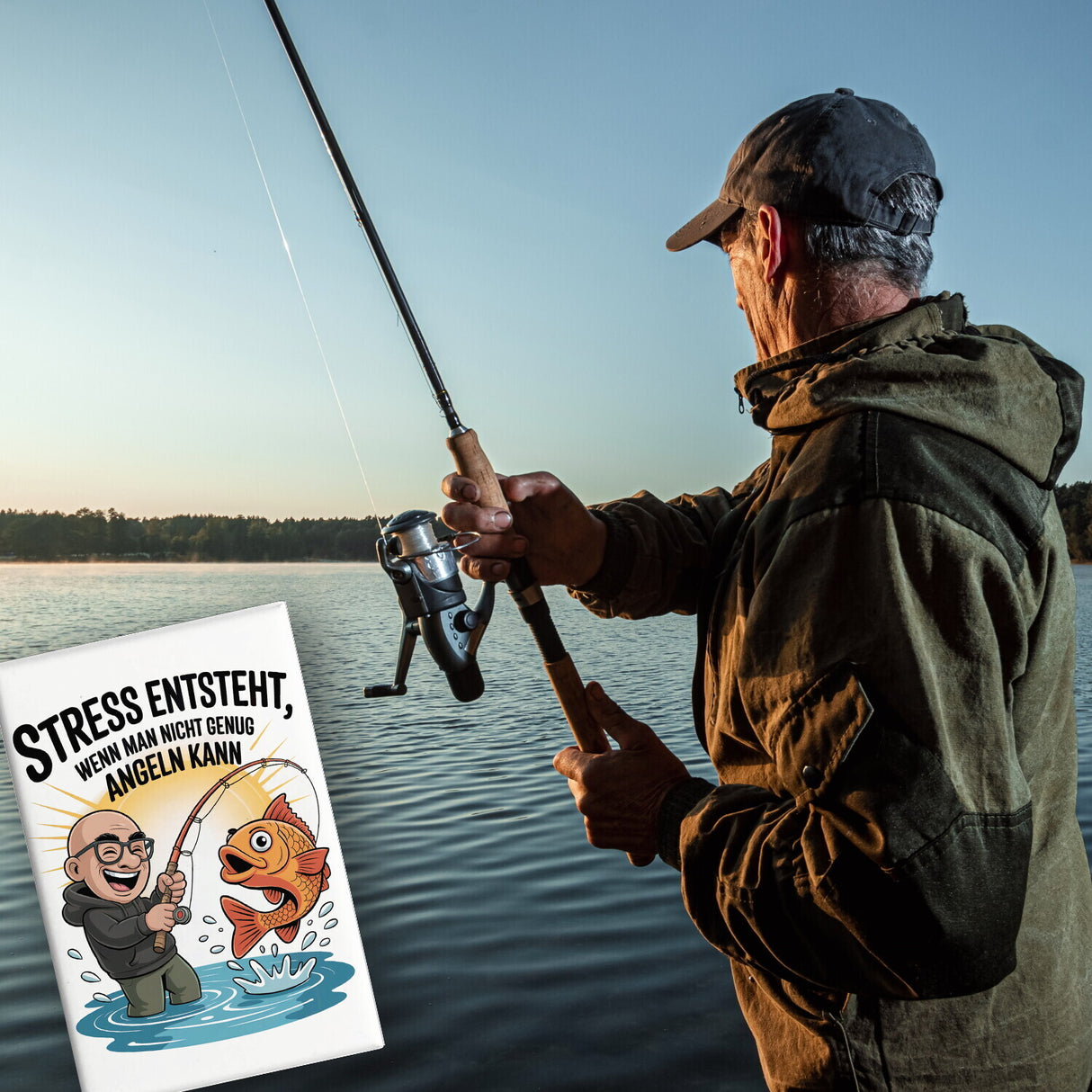 Fröhlicher Angler Spruch Souvenir Souvenir Magnet für Angelfans