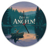 Angler am See - Zeit zu Angeln! Wanduhr