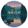 Angler am See - Zeit zu Angeln! Wanduhr