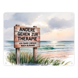 BLÅVAND statt Therapie Strandszene Metallschild in 15x20 cm