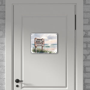 BLÅVAND statt Therapie Strandszene Metallschild in 15x20 cm