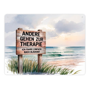 BLÅVAND statt Therapie Strandszene Metallschild in 15x20 cm