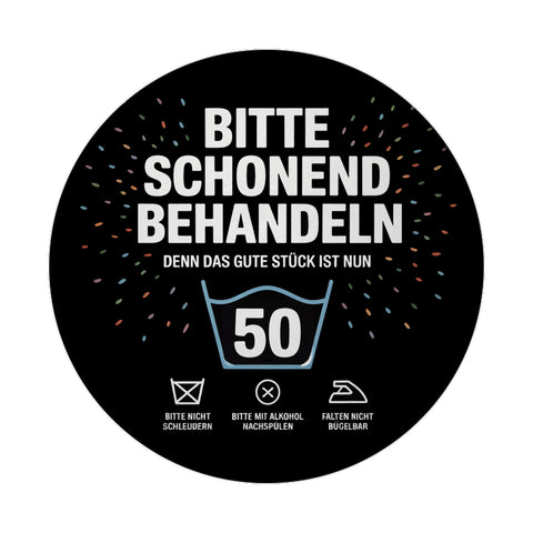Wäschepflegeetikett Magnet bitte schonend behandeln wird 50