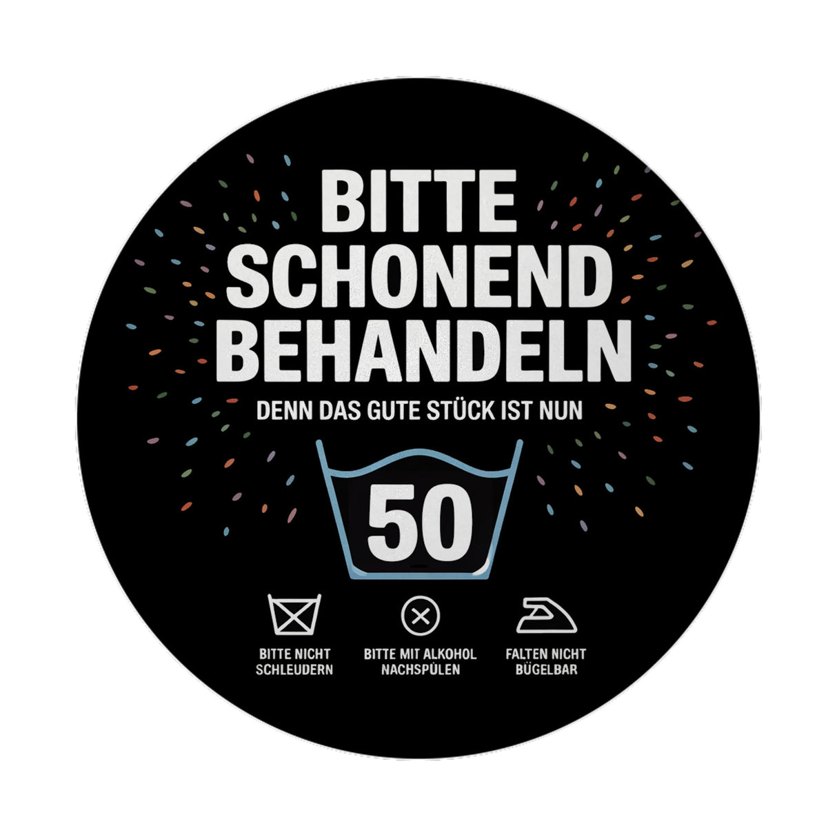 Wäschepflegeetikett Magnet bitte schonend behandeln wird 50