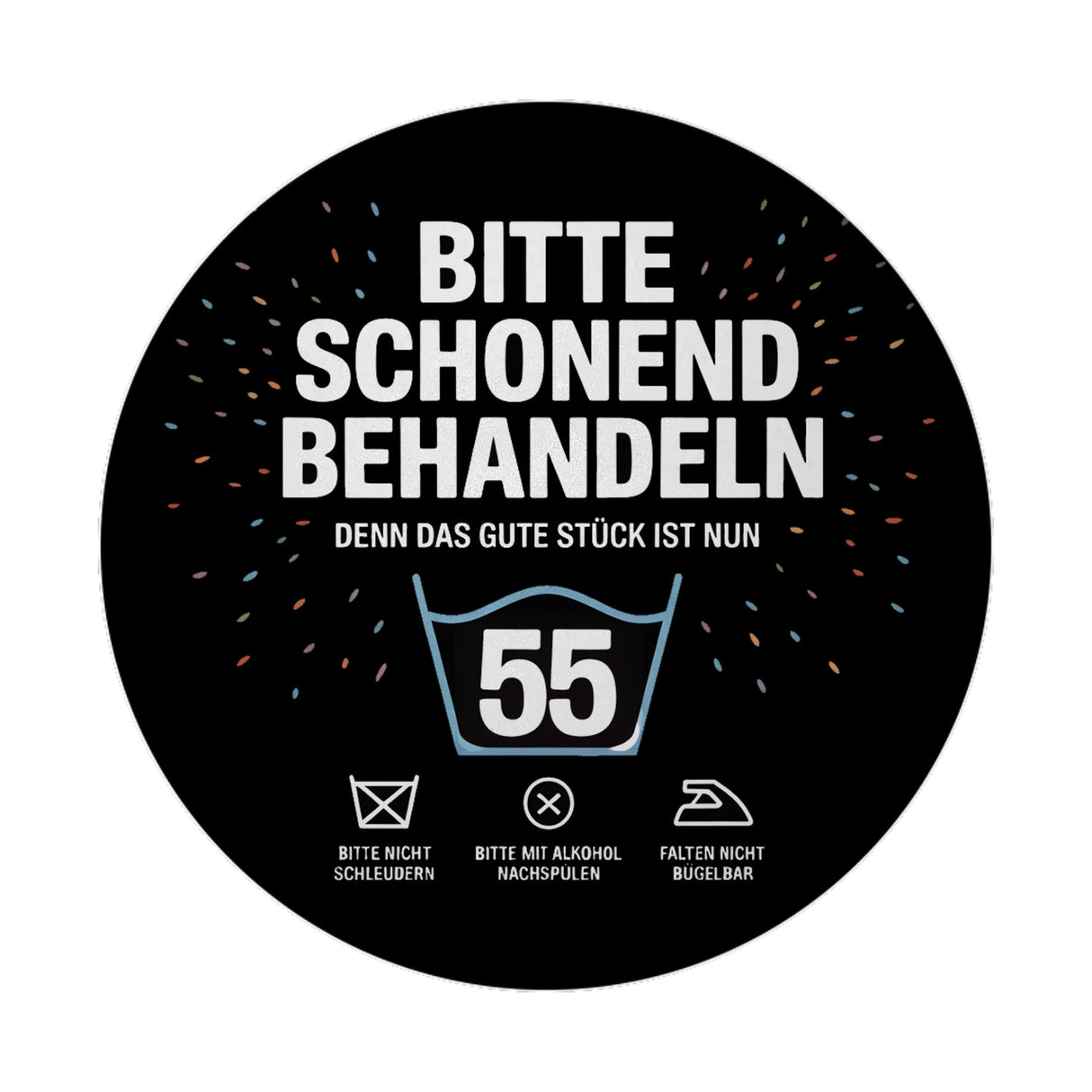 Wäschepflegeetikett Magnet bitte schonend behandeln wird 55