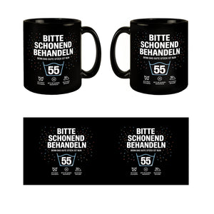 Wäschepflegeetikett Kaffeebecher bitte schonend behandeln wird 55