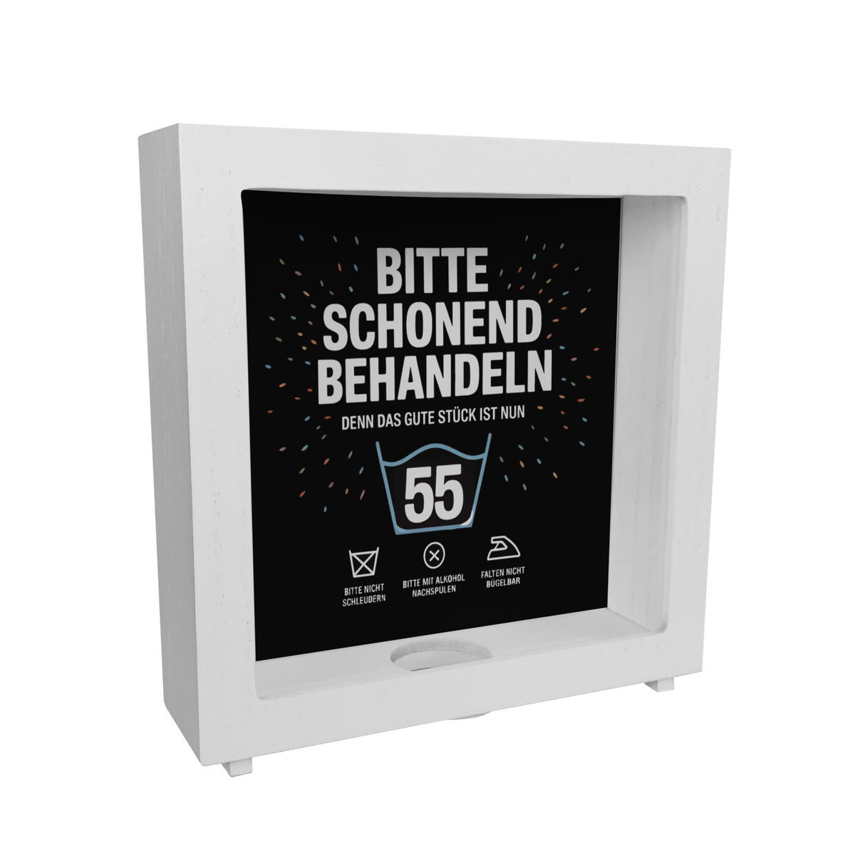 Wäschepflegeetikett Spardose bitte schonend behandeln wird 55