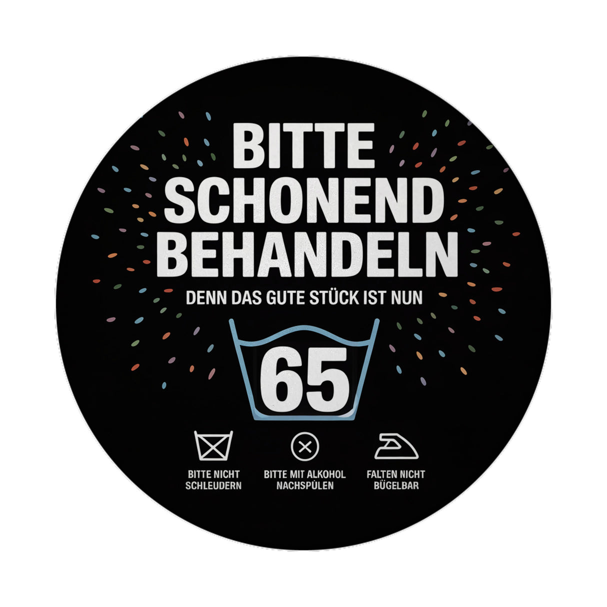 Wäschepflegeetikett Magnet bitte schonend behandeln wird 65