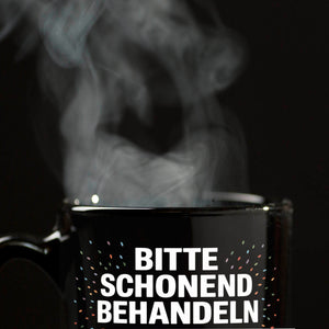 Wäschepflegeetikett Kaffeebecher bitte schonend behandeln wird 65