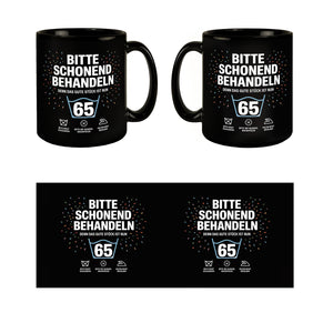 Wäschepflegeetikett Kaffeebecher bitte schonend behandeln wird 65