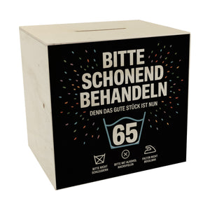 Wäschepflegeetikett Spardose bitte schonend behandeln wird 65