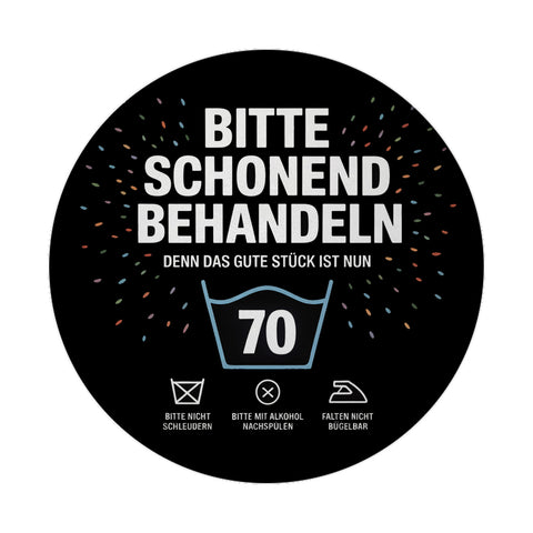 Wäschepflegeetikett Magnet bitte schonend behandeln wird 70