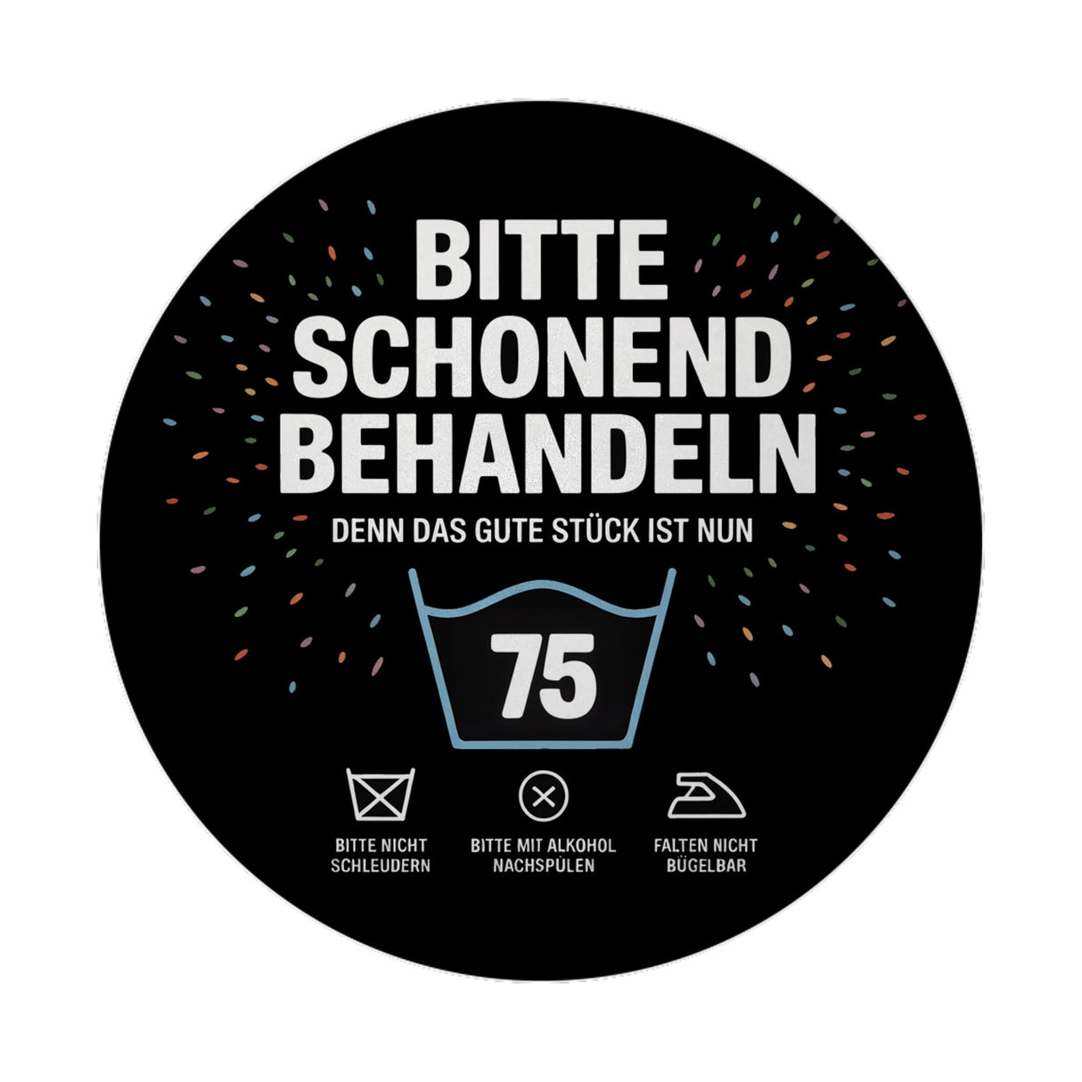 Wäschepflegeetikett Magnet bitte schonend behandeln wird 75