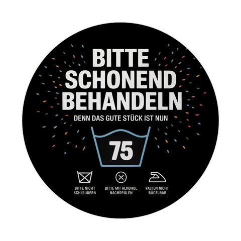 Wäschepflegeetikett Magnet bitte schonend behandeln wird 75