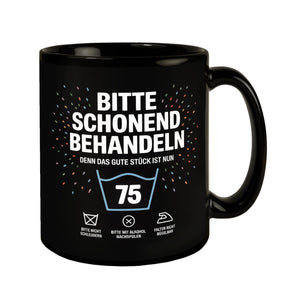 Wäschepflegeetikett Kaffeebecher bitte schonend behandeln wird 75