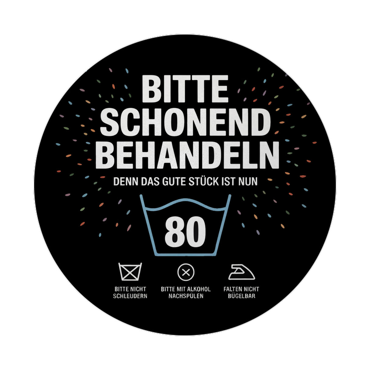 Wäschepflegeetikett Magnet bitte schonend behandeln wird 80