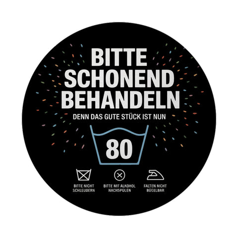 Wäschepflegeetikett Magnet bitte schonend behandeln wird 80