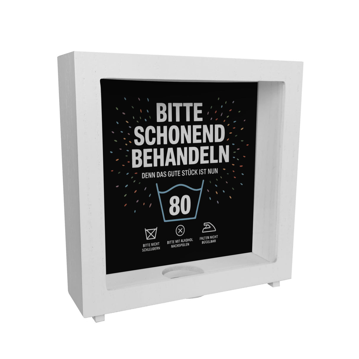 Wäschepflegeetikett Spardose bitte schonend behandeln wird 80