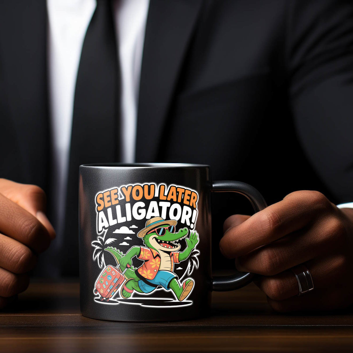 See you later alligator! Tasse mit lustigem Krokodil