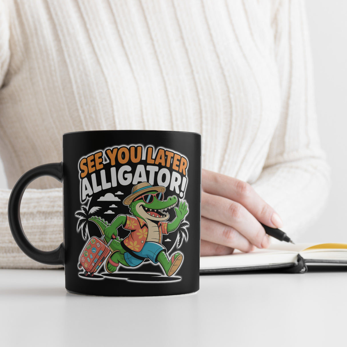 See you later alligator! Tasse mit lustigem Krokodil