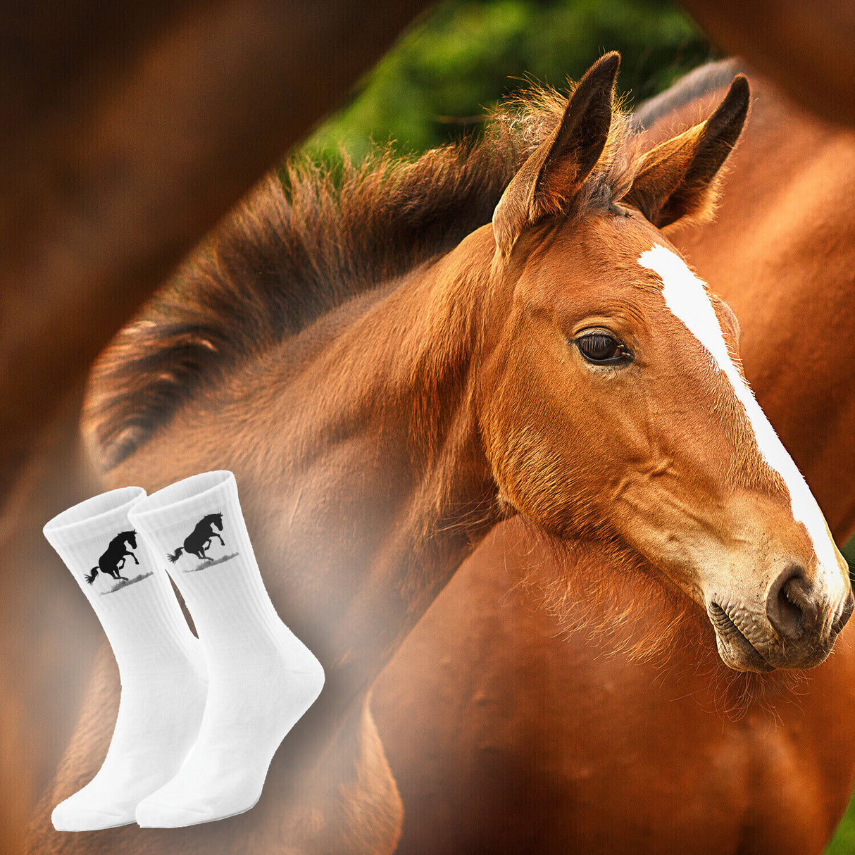 epicsocks Equine Elegance springendes Pferd Socken in 37-41 im Paar