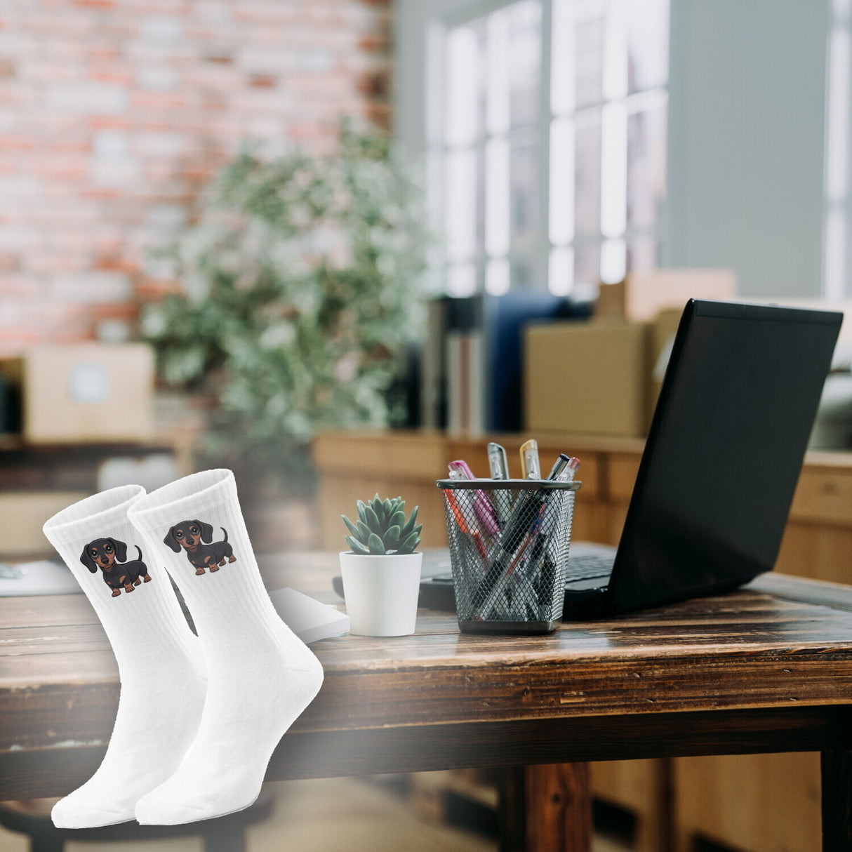 epicsocks Dackelliebe Schwarzer Dackel Socken in 37-41 im Paar