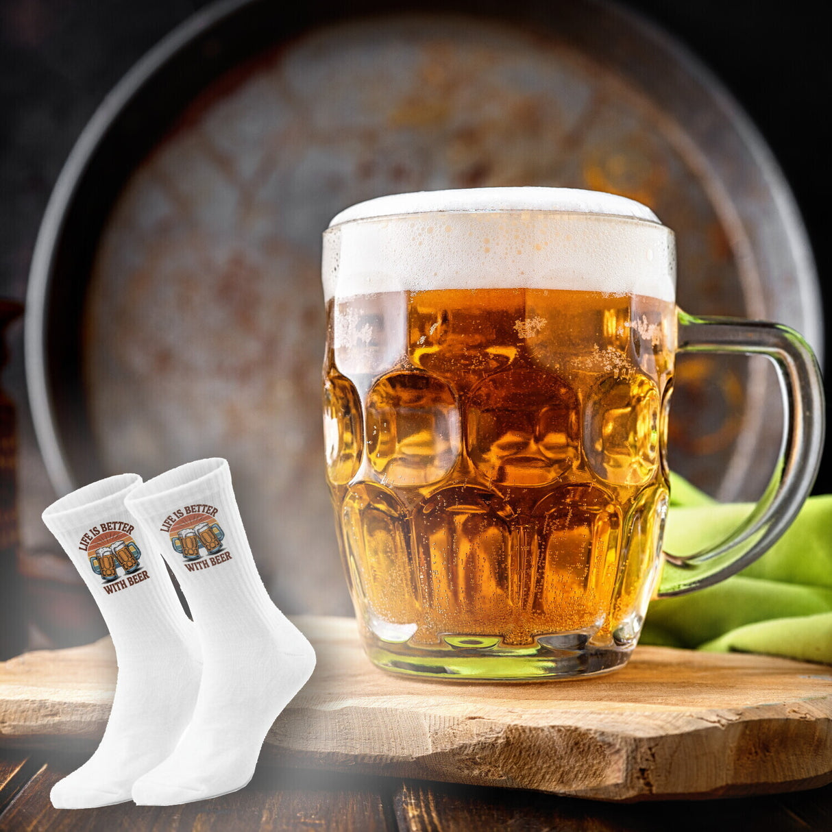 epicsocks Crafty Cheers Leben mit Bier Socken in 37-41 im Paar