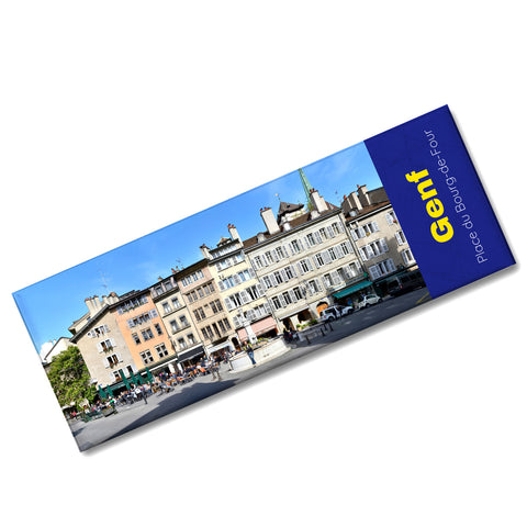 streetline Genf Place du Bourg-de-Four Panorama Souvenir Magnet