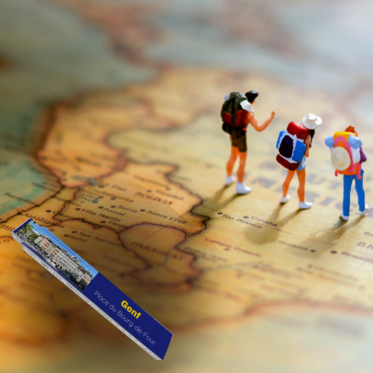 streetline Genf Place du Bourg-de-Four Meterstab aus Holz