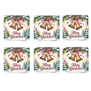 Weihnachten Glocken 6er Set Untersetzer aus Holz - Kling Glöckchen